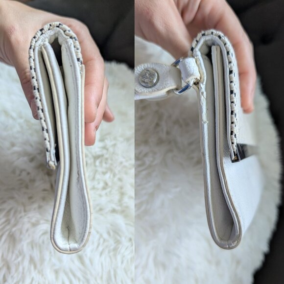 Simply Vera Vera Wang, White Foldover Clutch/Wristlet with Tapestry Detail - Picture 6 of 14